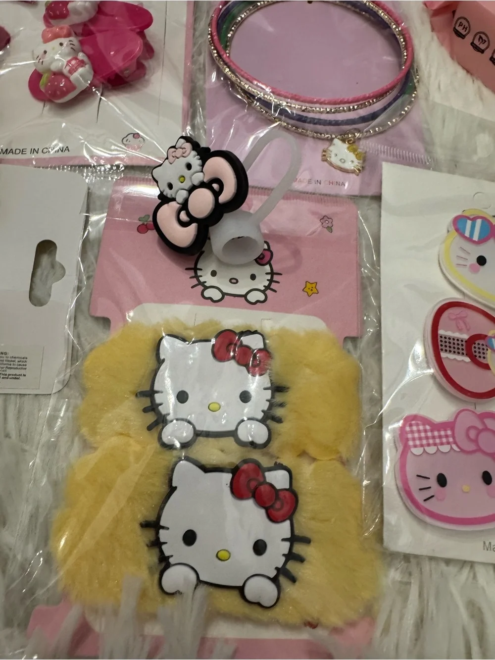 Hello Kitty bundle Accessories hair claws hair clips straw topper  bangles
